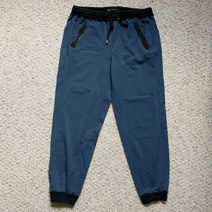 Blanc Noir Joggers Sweatpants Women L Gray Black Pull On Drawstring Pocket